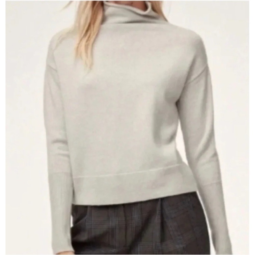 Aritzia Wilfred Cyprie Roll Neck Sweater Size S Merino Wool Ribbed Coquette Cozy